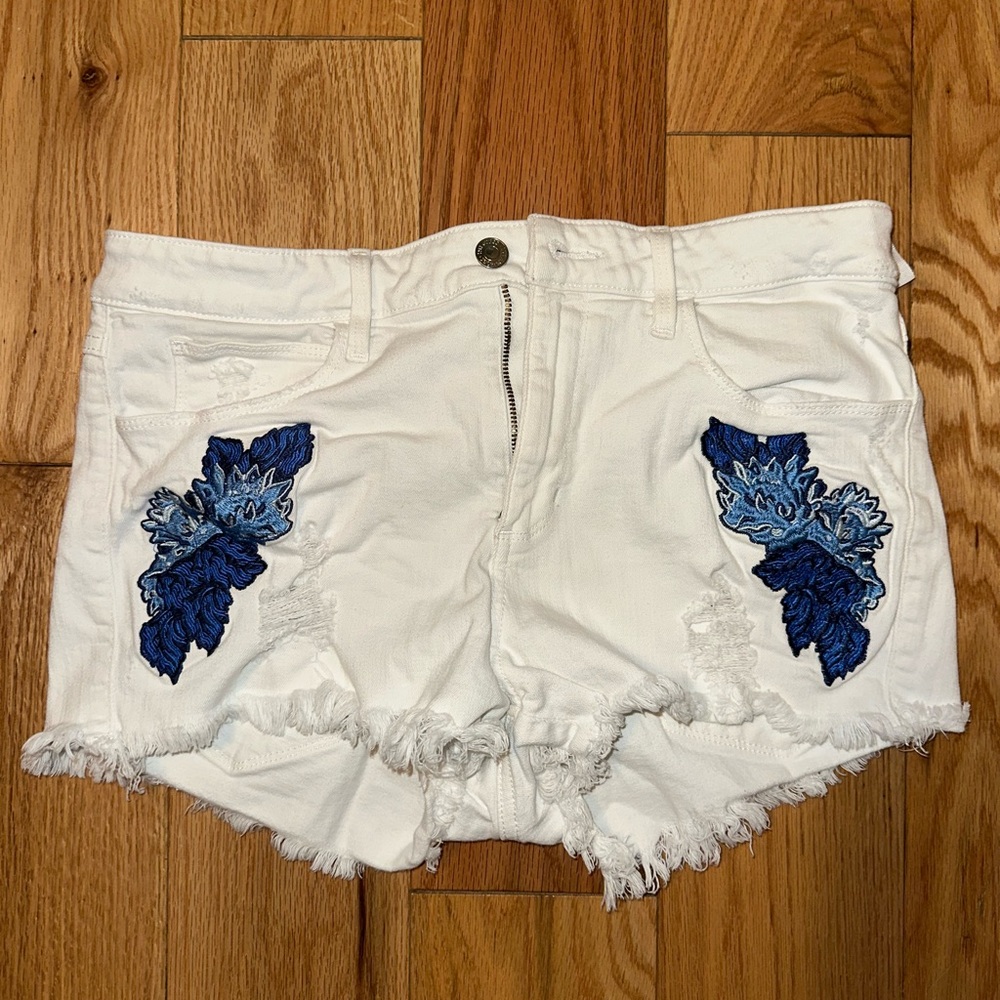 White Jean shorts